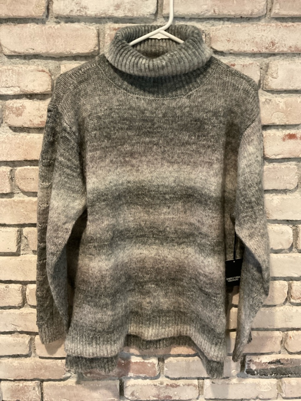 NWT Simply Vera Vera Wang Gray Cowl Turtleneck Sweater, Size XL